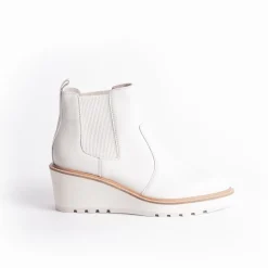 Cecelia New York-Gemma Slip On Low Wedge Boot Alabaster
