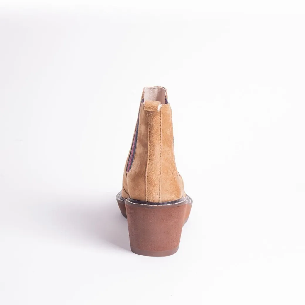 Cecelia New York-Gemma Slip On Low Wedge Boot Nutella