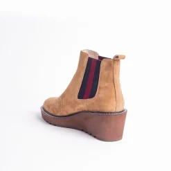 Cecelia New York-Gemma Slip On Low Wedge Boot Nutella