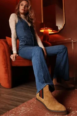 Cecelia New York-Gemma Slip On Low Wedge Boot Nutella