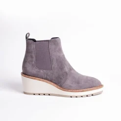 Cecelia New York-Gemma Slip On Low Wedge Boot Slate