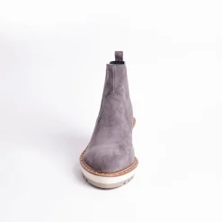 Cecelia New York-Gemma Slip On Low Wedge Boot Slate