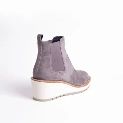 Cecelia New York-Gemma Slip On Low Wedge Boot Slate