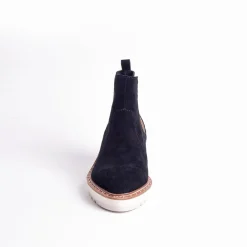 Cecelia New York-Gemma Slip On Low Wedge Boot Black